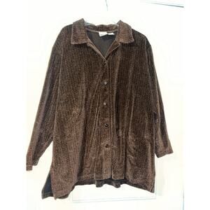 Jason Maxwell brown button down long sleeve 2XL collared womens